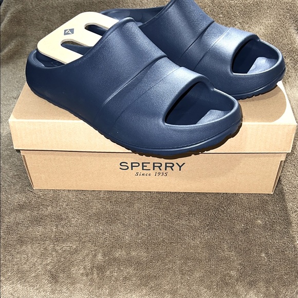 Sperry Float Slide Navy Blue Sandals Men’s Size 11 “NEW” - Picture 1 of 14